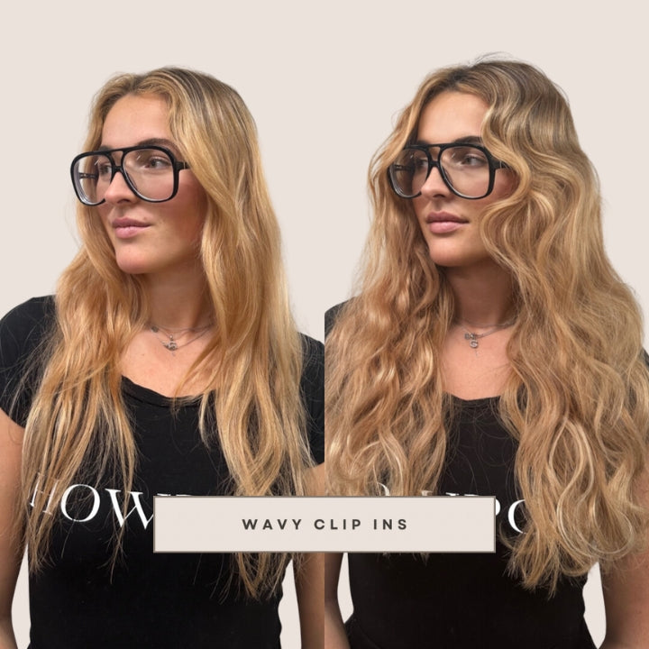Aspy 3-Piece Wavy Clip In Hair Extensions Box Set – Showpony Hair Retail ...
